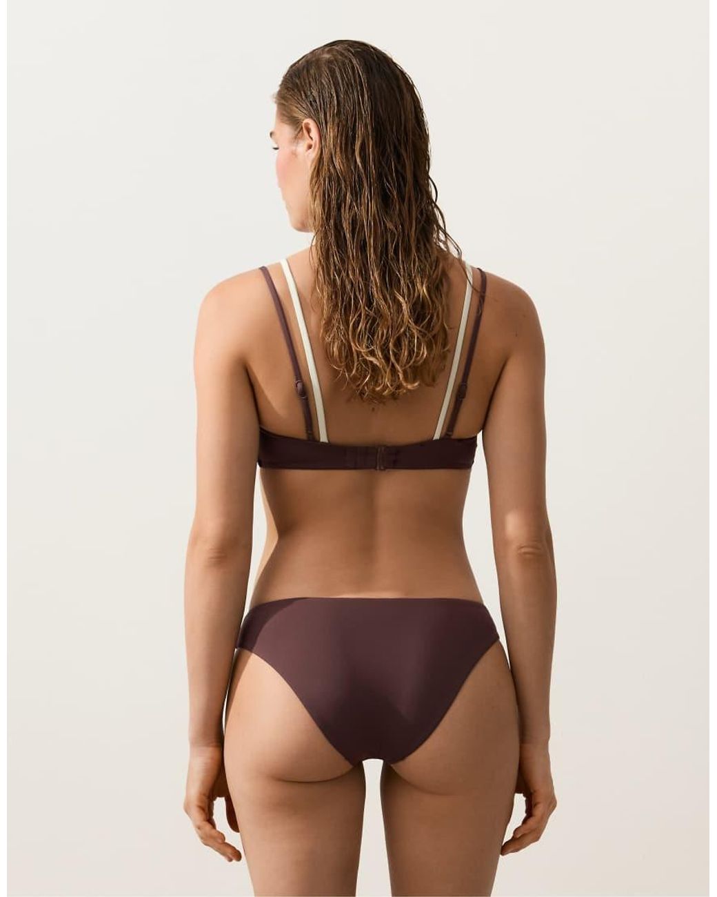 Oysho Black Double-Effect Bikini Top