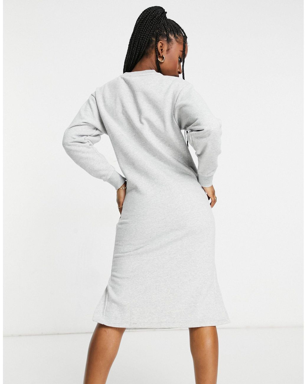 PUMA Sweatshirt Dress in Grey (Gray) | Lyst