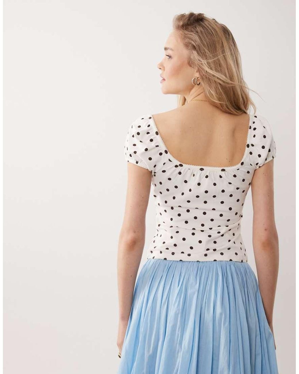 Miss Selfridge Multicolor Button-detail Milkmaid Top