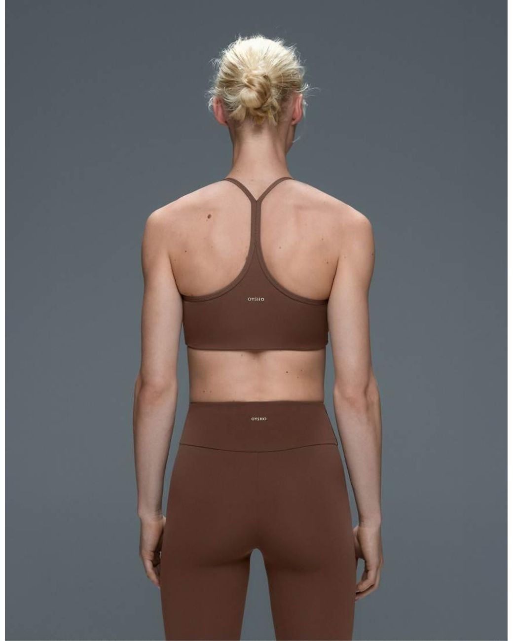 Oysho Gray Comfortlux Sports Bra With Low Support