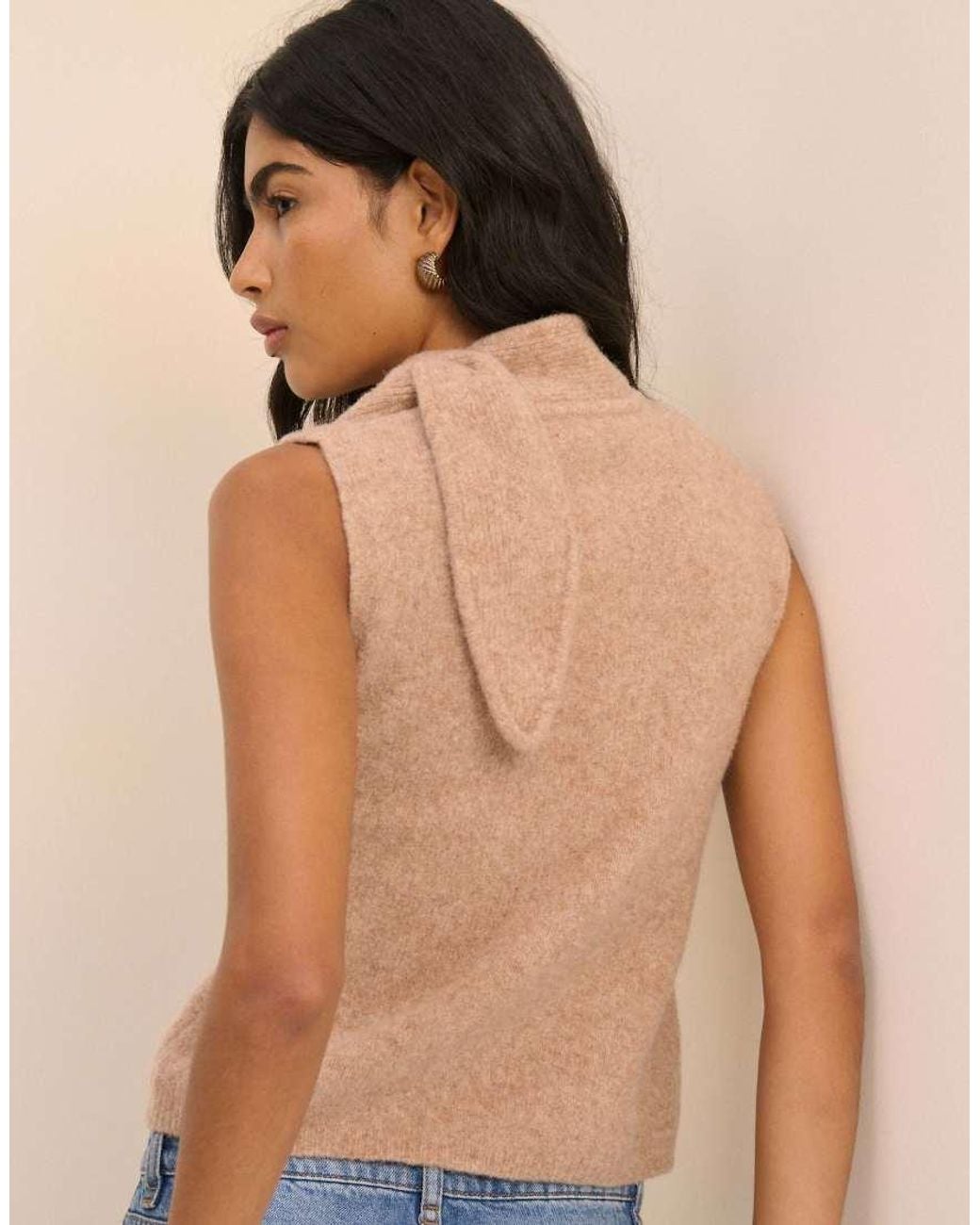Nobody's Child Natural Wool-Rich Neck Tie Vest