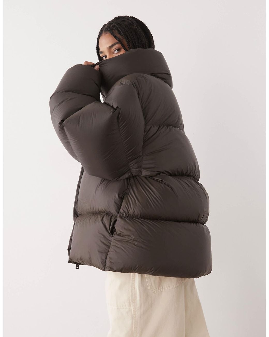 Weekday Brown Premium Down Puffer Coat