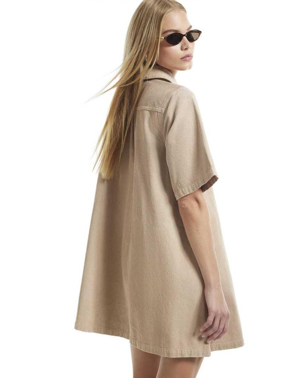 River Island Natural Corduroy Smock Dress