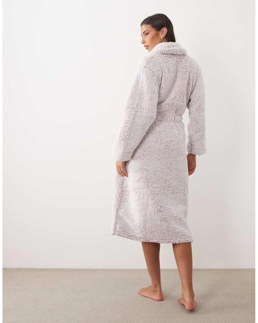 DKNY Pink Long Sherpa Robe