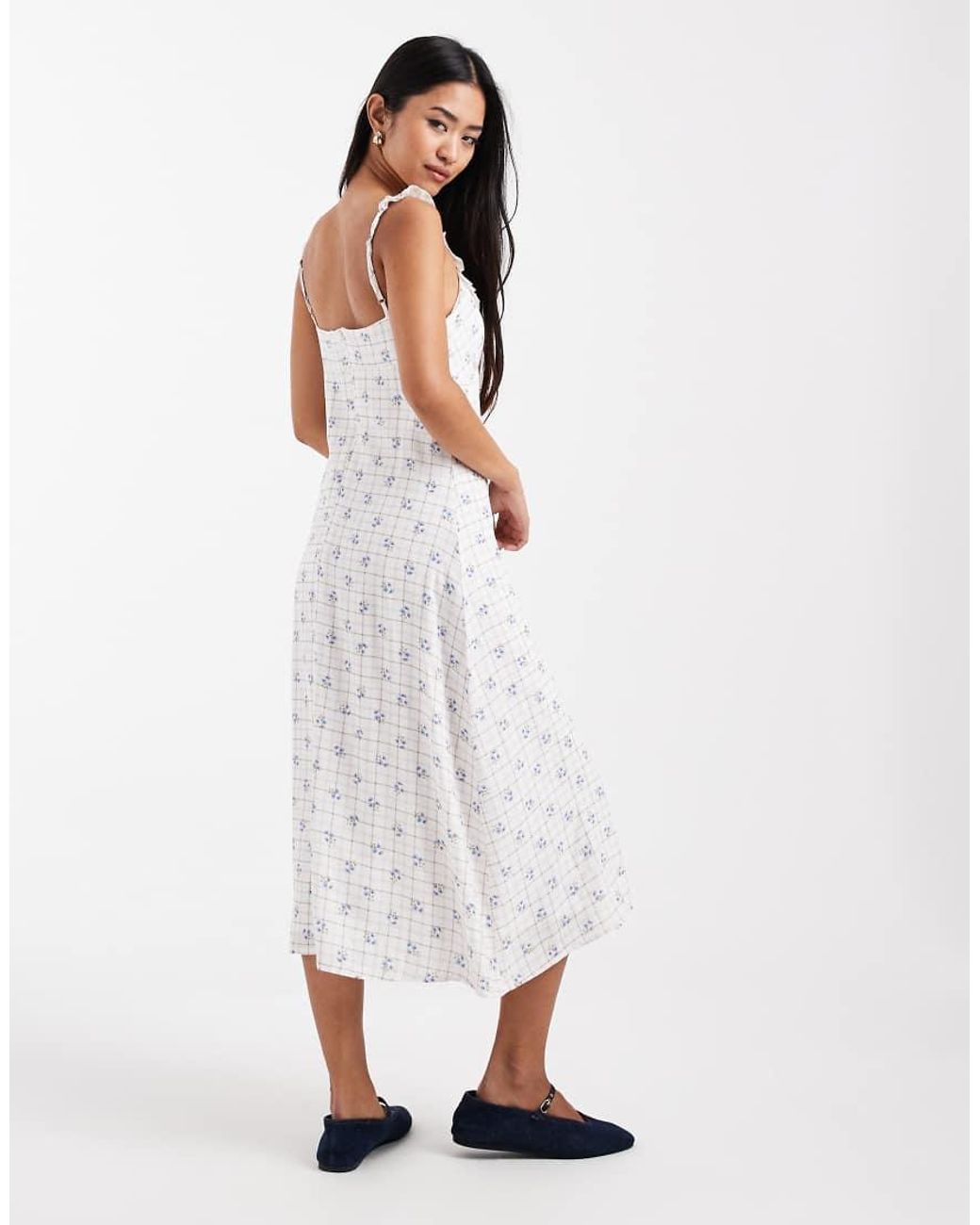 Cotton On White Layla Frill Midi Dress
