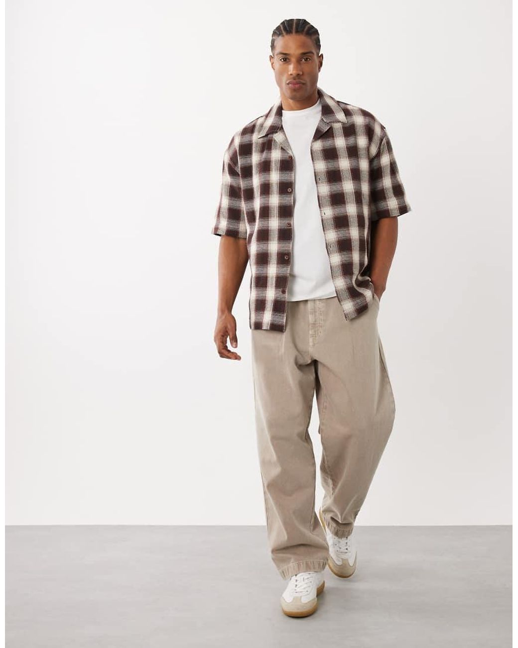 Only & Sons Brown Relaxed Fit Short Sleeve Shirt for men
