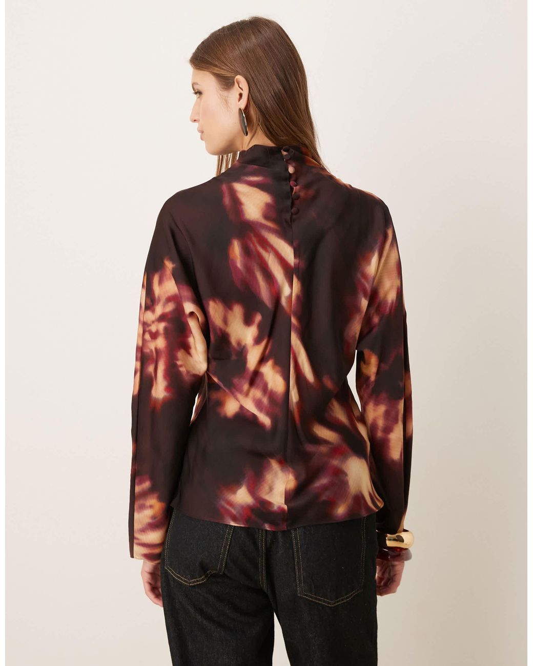 Mango Red Long Sleeve Blouse