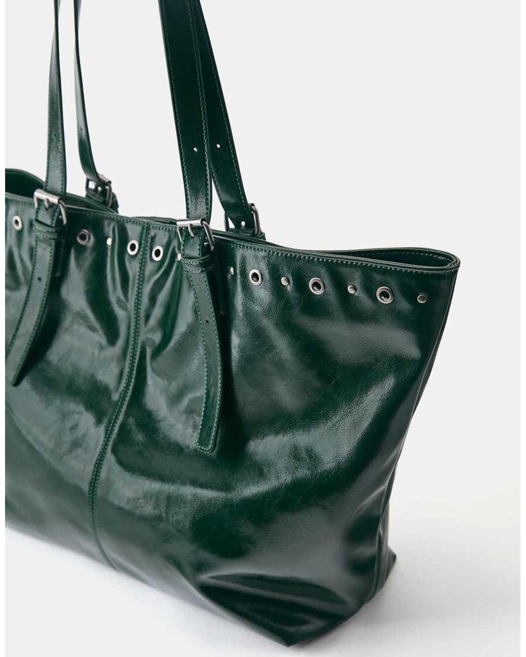 Borsa Shopper Con Borchie di Pull&Bear in Green