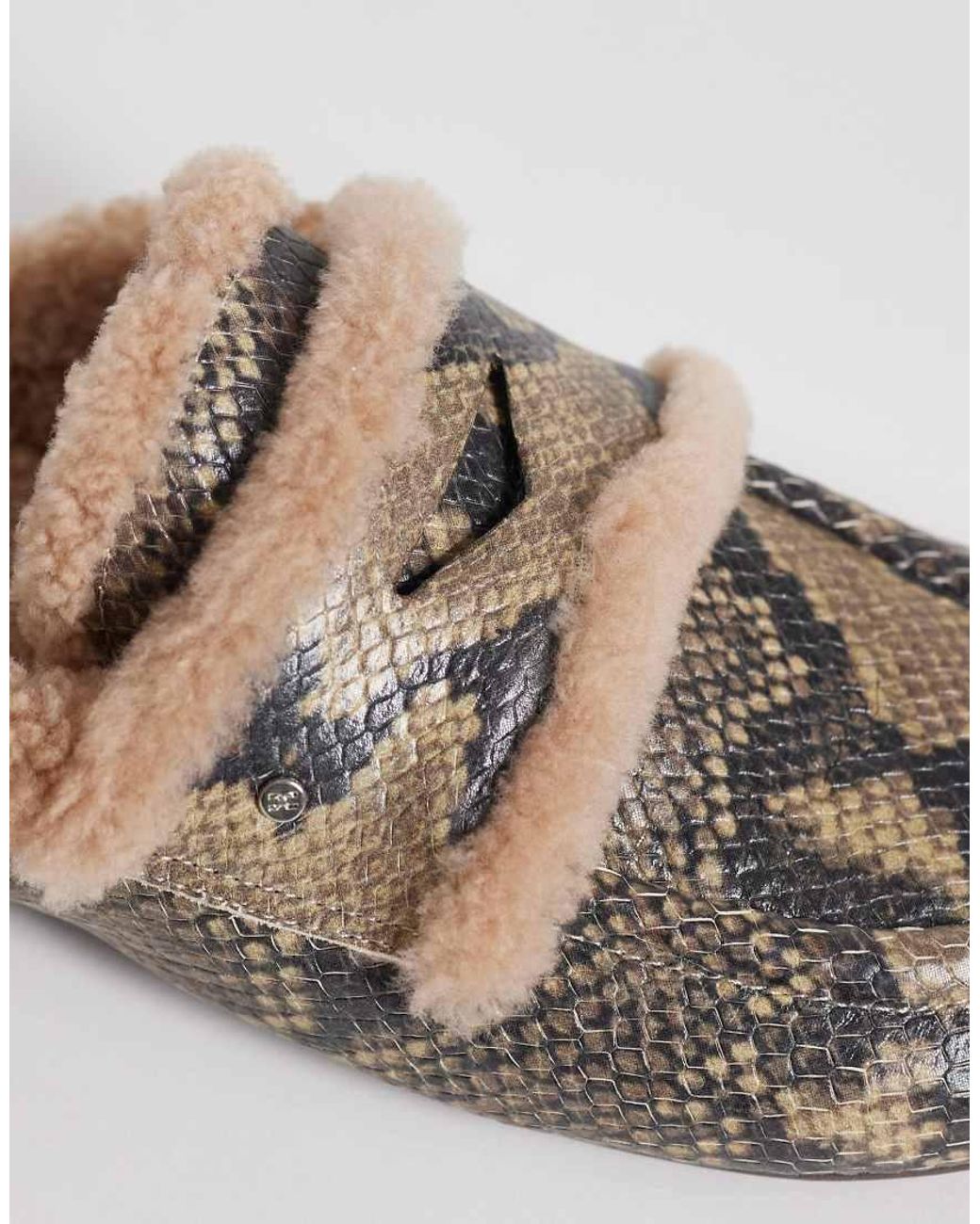 Bronx Green Jaxx-ie Slip On Furry Mules