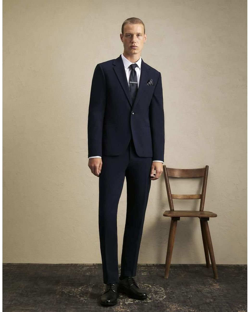 River Island Natural Skinny Fit Suit Trousers for men