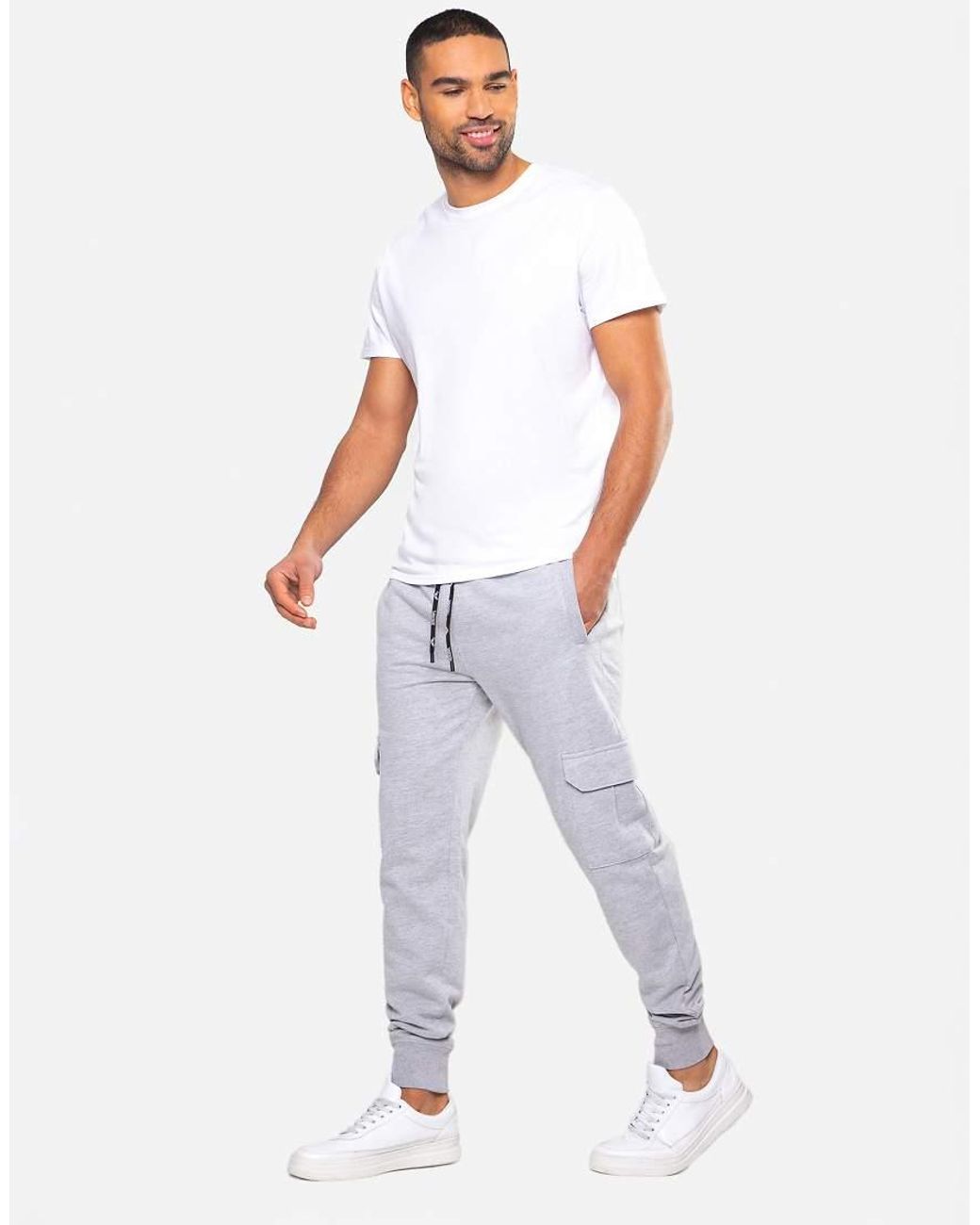 Threadbare White 'Stefan' Cargo Style Joggers for men