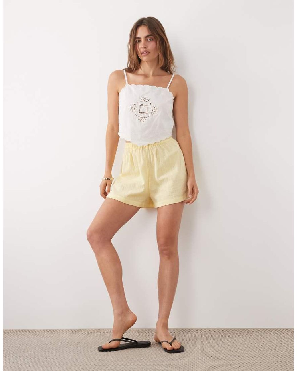 New Look White Embroidered Handkerchief Cami Top