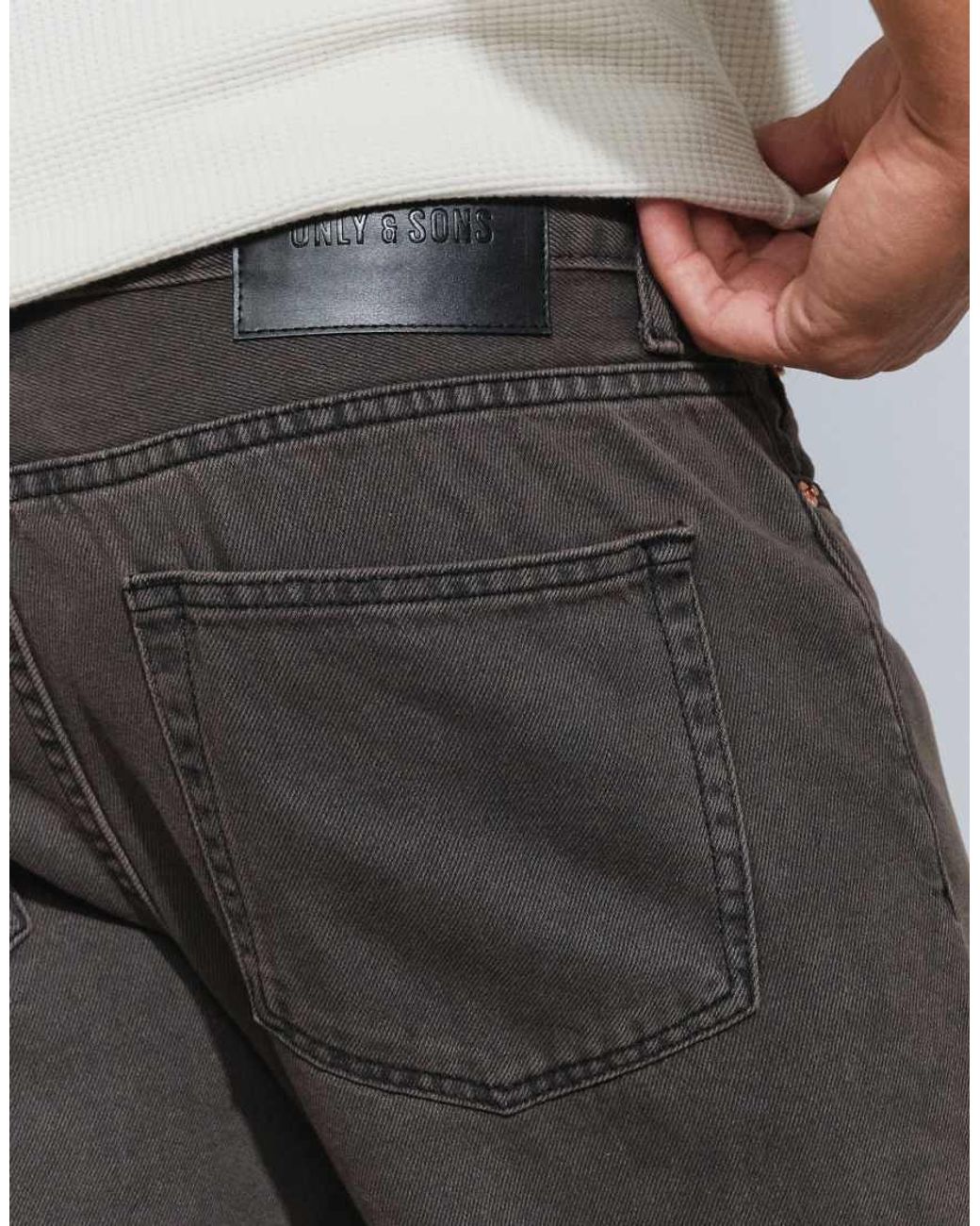 Only & Sons Gray Edge Straight Fit Jeans for men