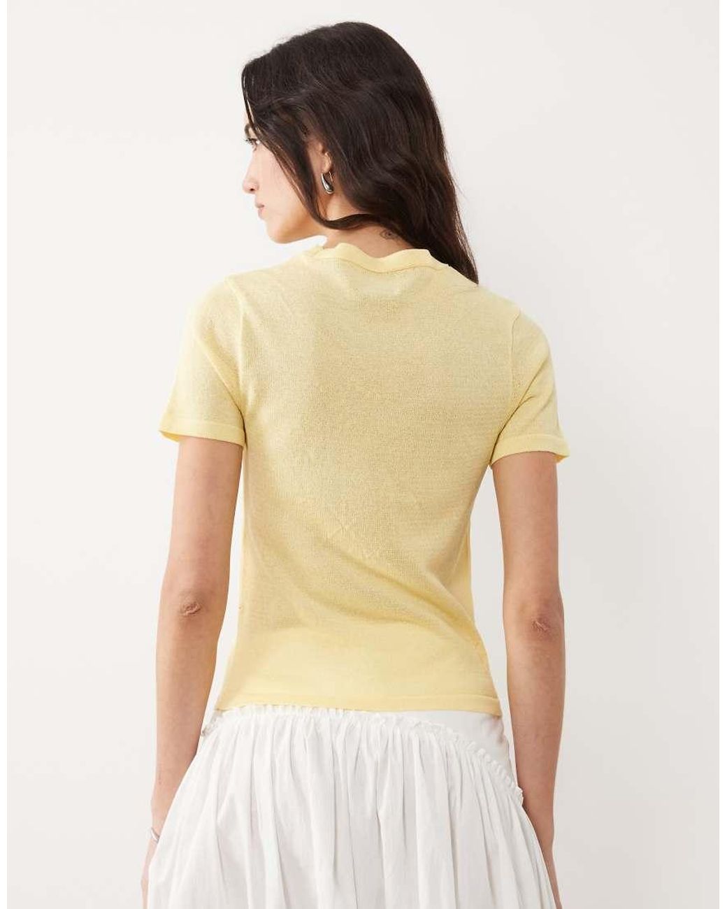 ASOS Natural Knitted Sheer T-shirt