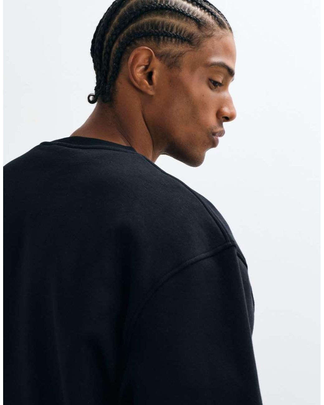 ASOS Black Essentials Boxy Relaxed Sweatshirt for men