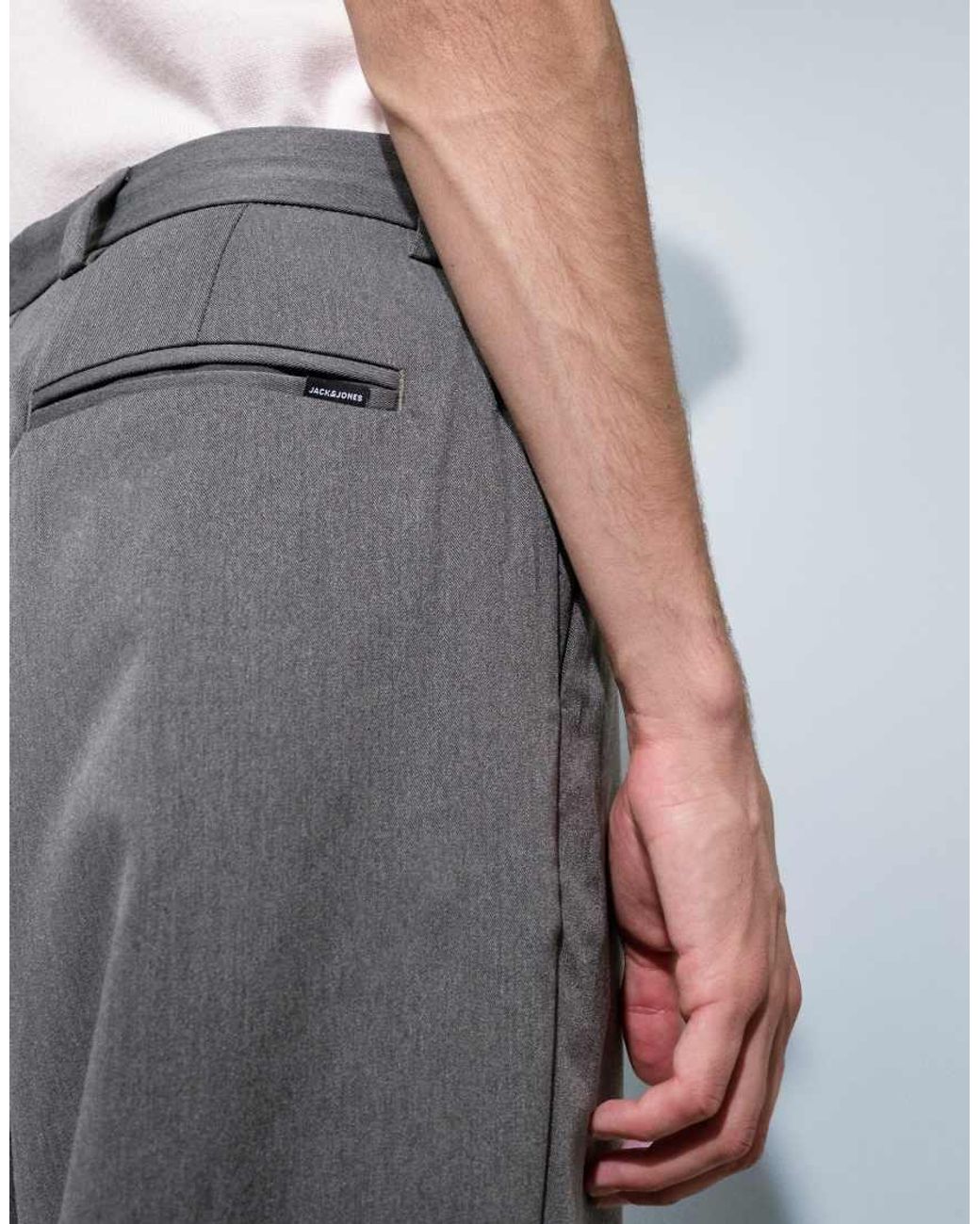 Jack & Jones White Wide Fit Tailored Trousers for men