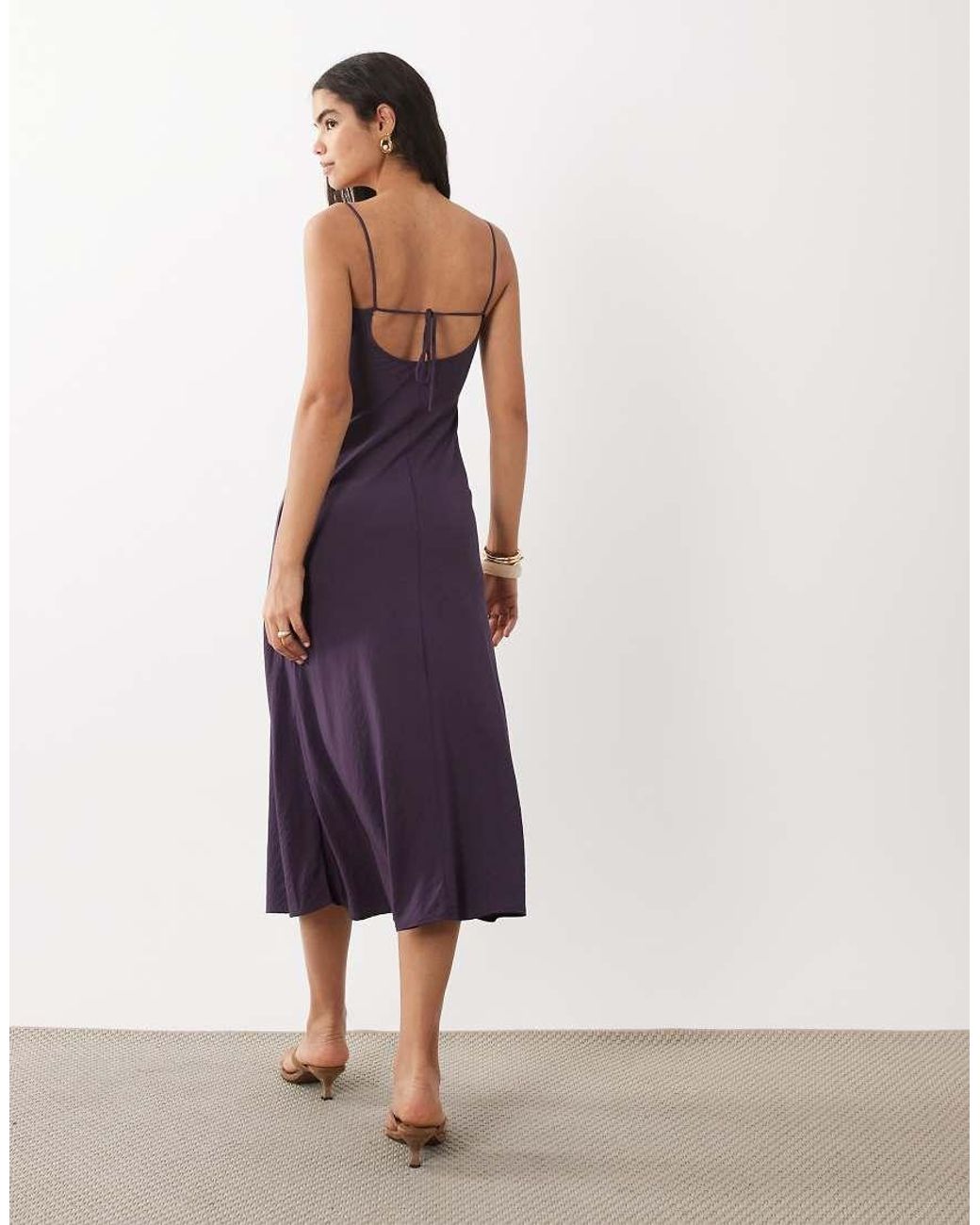 Mango Purple Strappy Maxi Dress