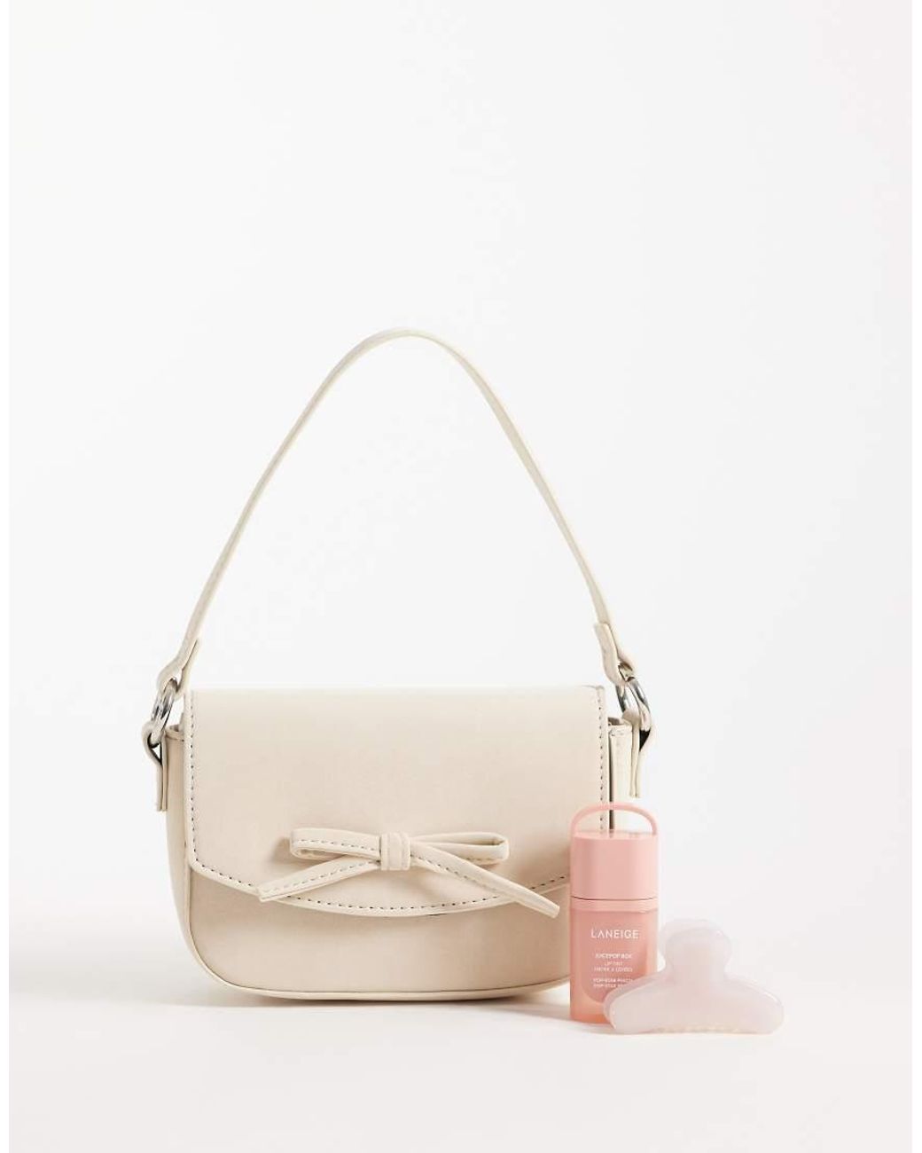 ASOS Natural Mini Bow Cross Body Bag With Top Handle