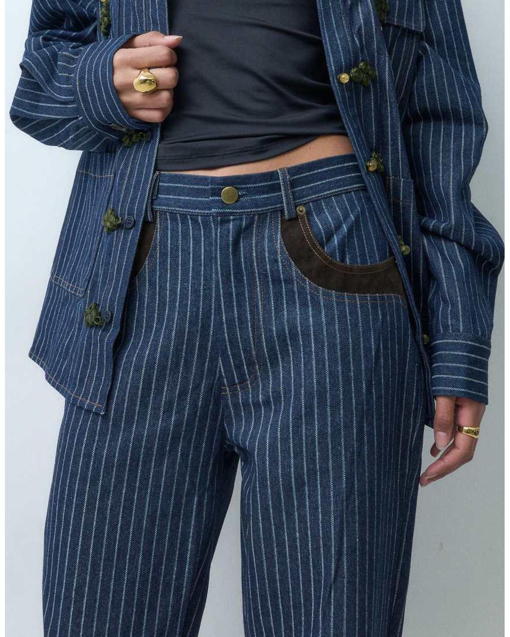 Sister Jane Blue Unisex Libra Denim Mid Rise Straight Leg Jeans Co-ord
