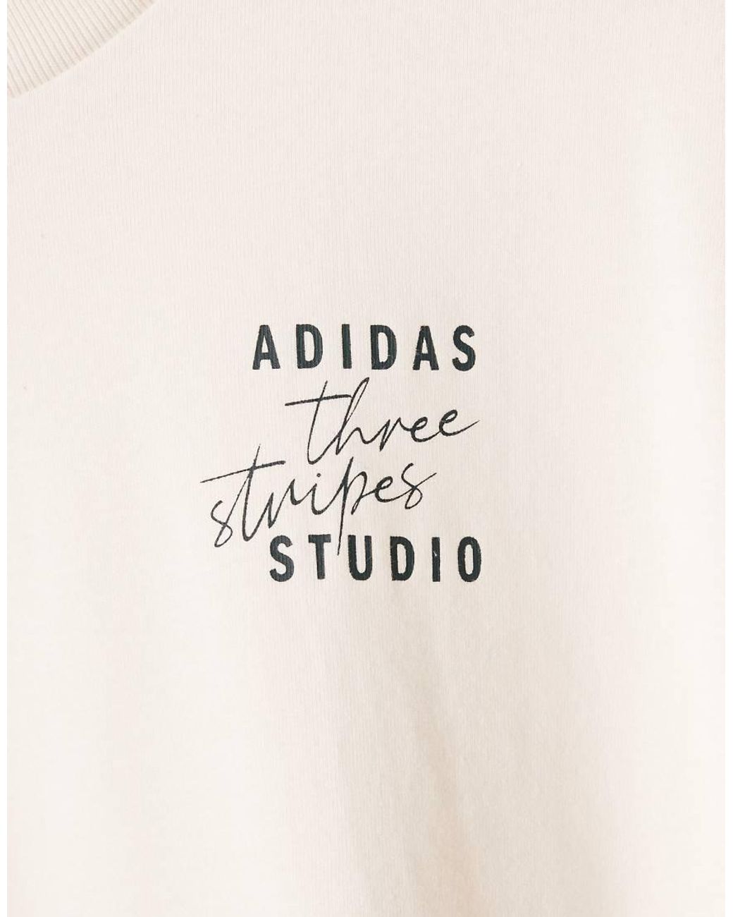 Adidas Originals White Three Stripes Studios Long Sleeve Top