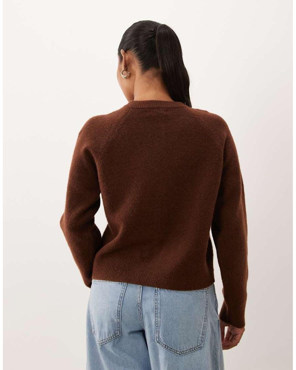 New Look Brown Crew Neck Cardigan