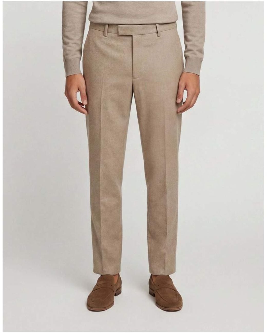 Harry Brown Natural Adam Wool Tweed Suit Trousers for men