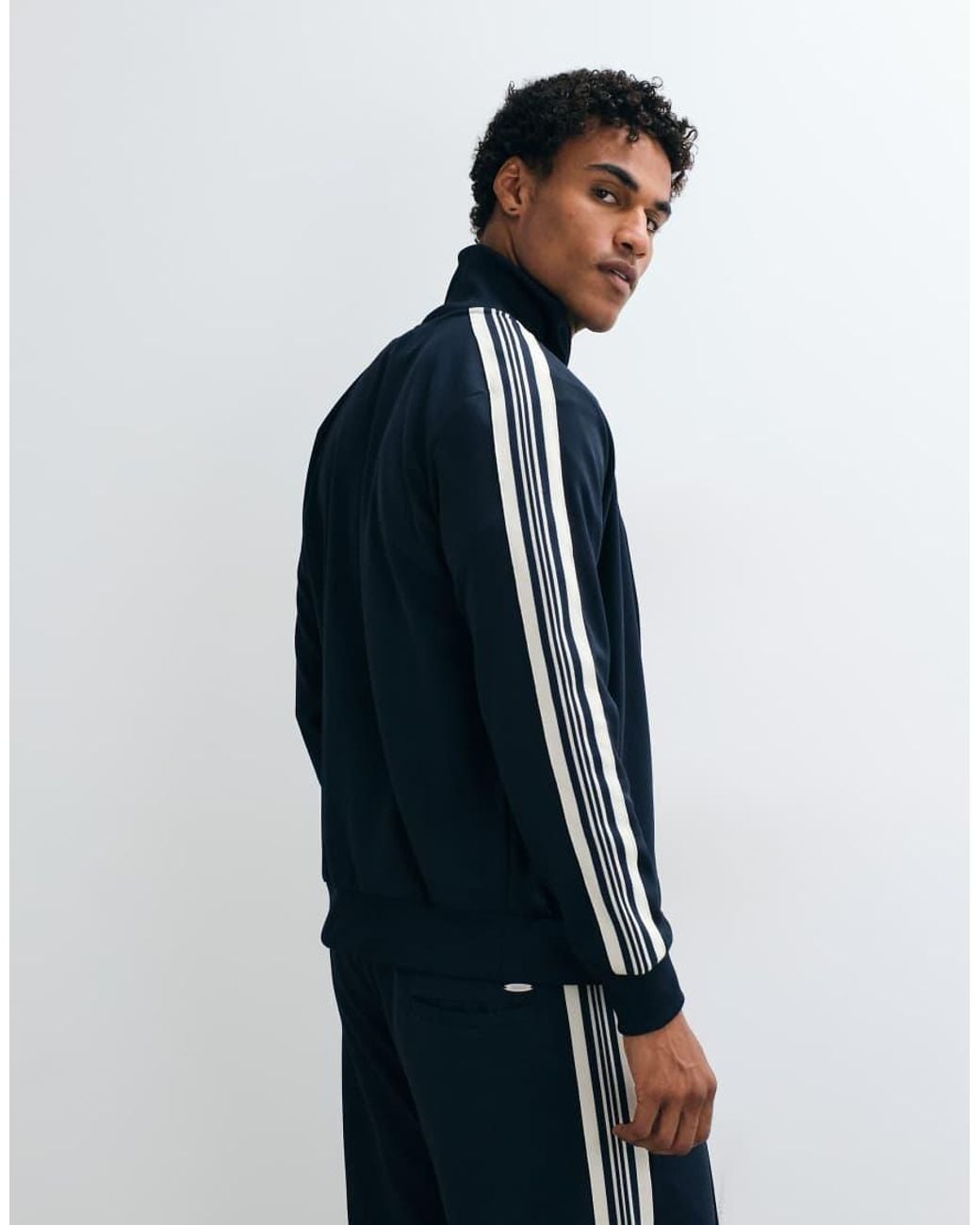 Jack & Jones Blue Stripe Track Jacket for men