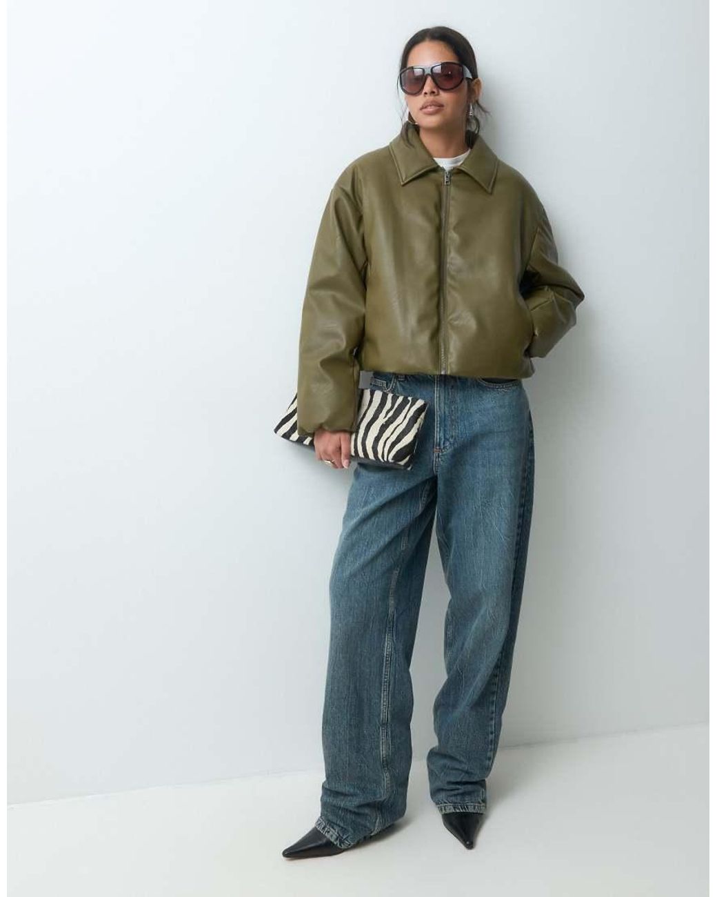 JJXX Green Faux Leather Bomber Jacket