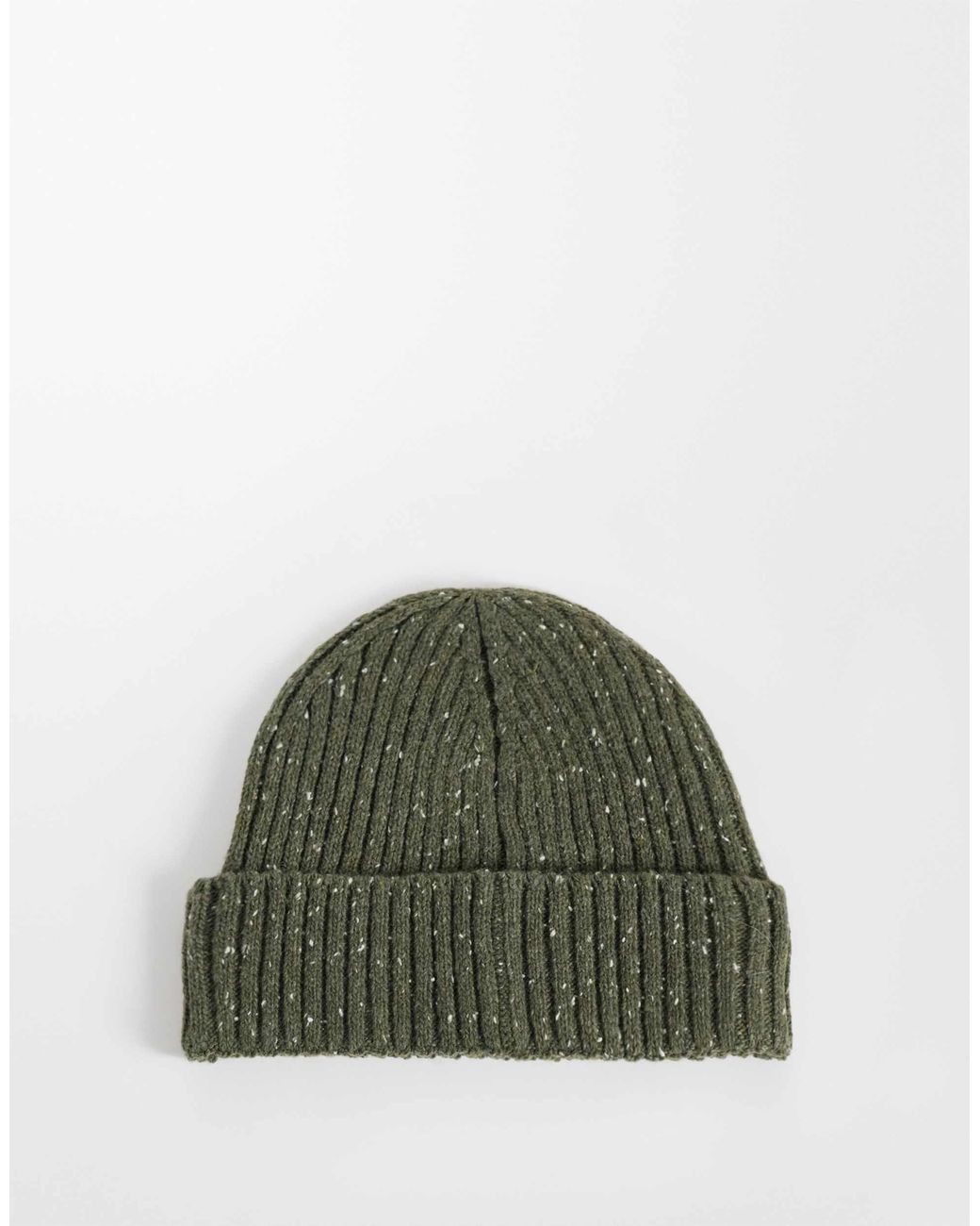 ASOS Melierte rippstrick-mini-beanie in Green für Herren