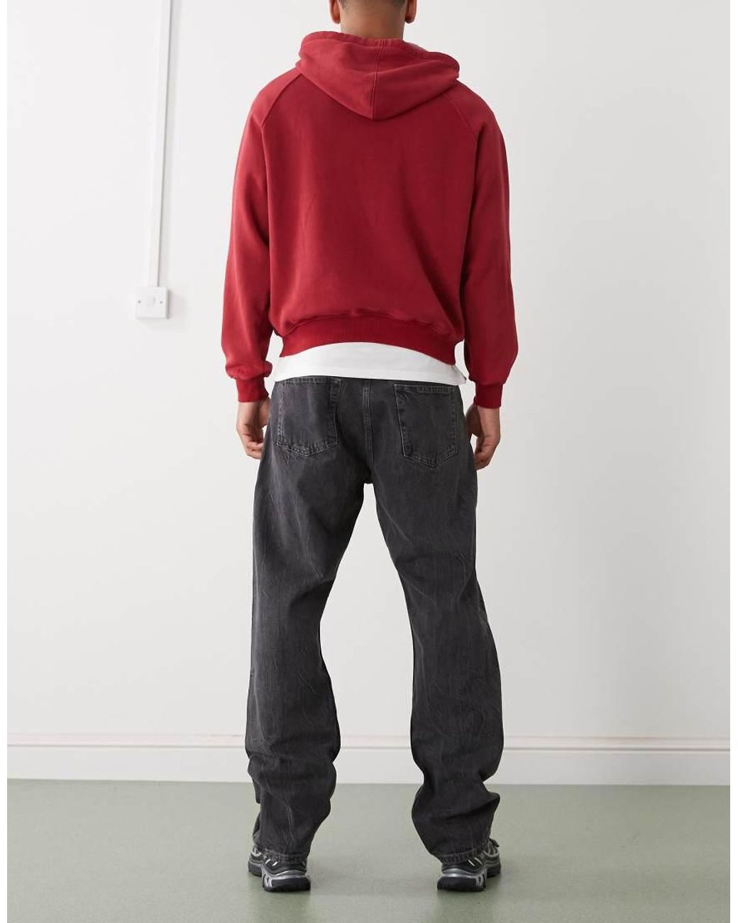 Weekday Red Space Relaxed Fit Straight Leg Jeans for men