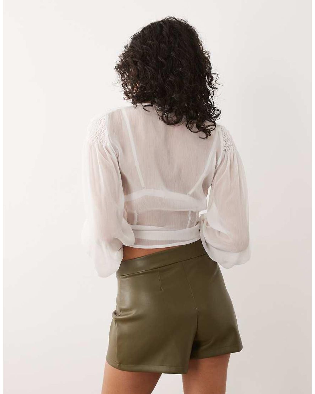 ASOS Natural Pu Mid Rise Shorts