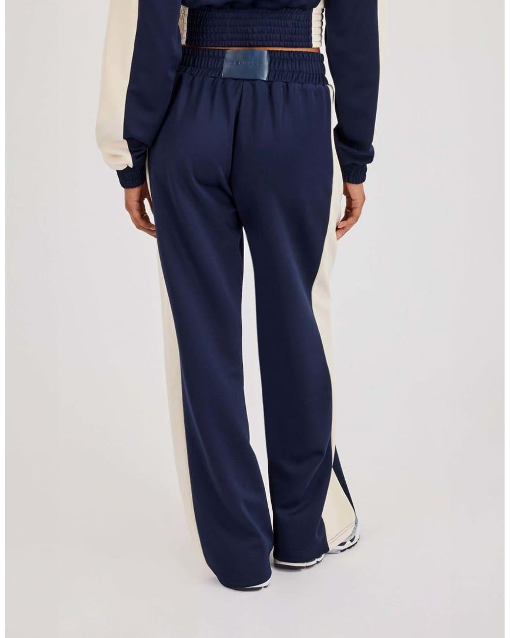 CERNUCCI Blue Poly Wide Leg Cut & Sew Jogger