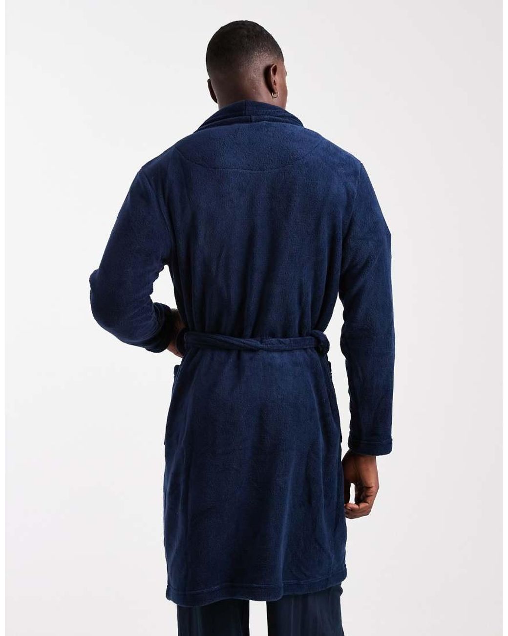 Brave Soul Blue Fluffy Dressing Gown