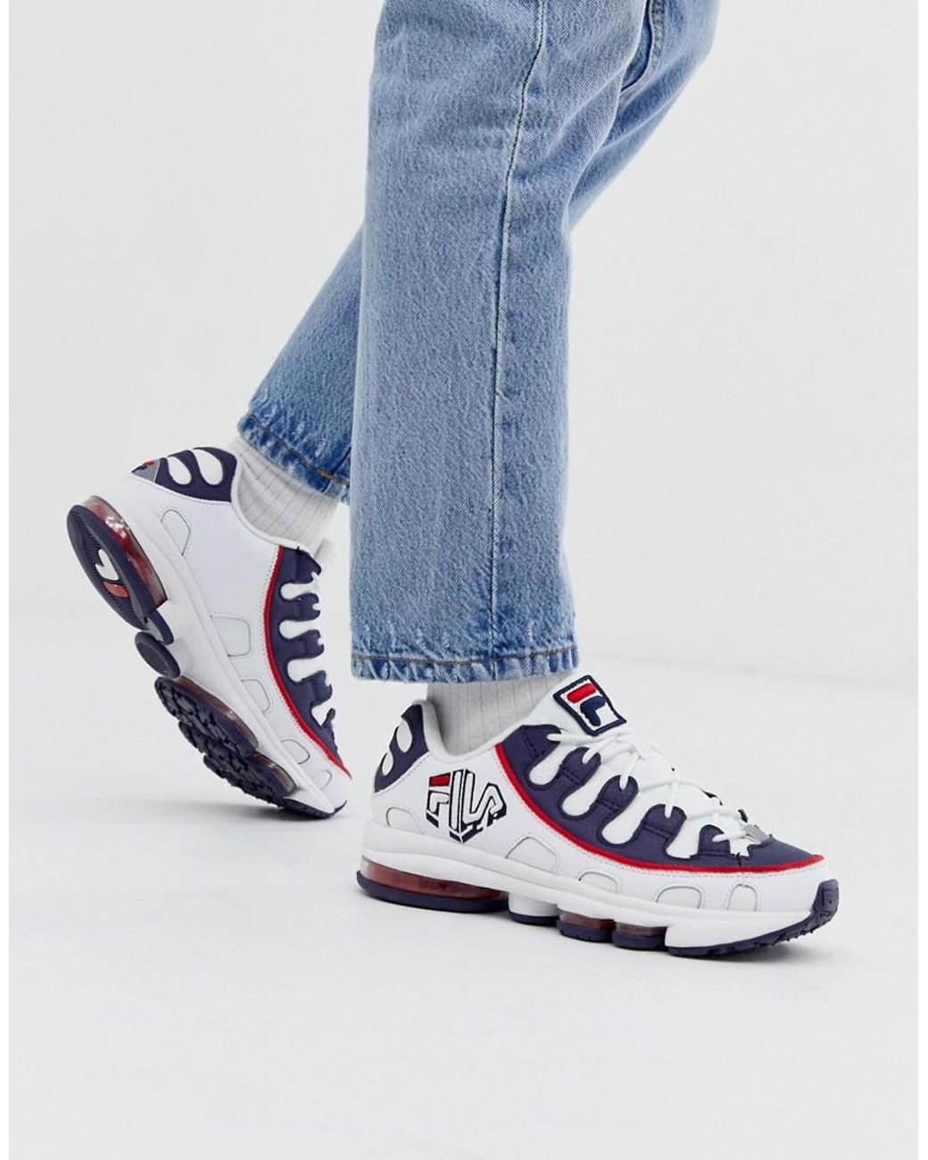 fila silva white reflective trainers
