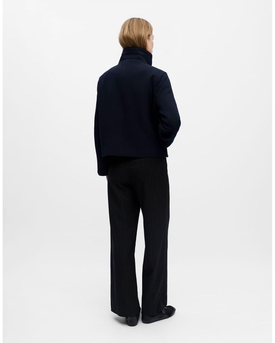 Object Blue Riki Wool Blend Short Jacket