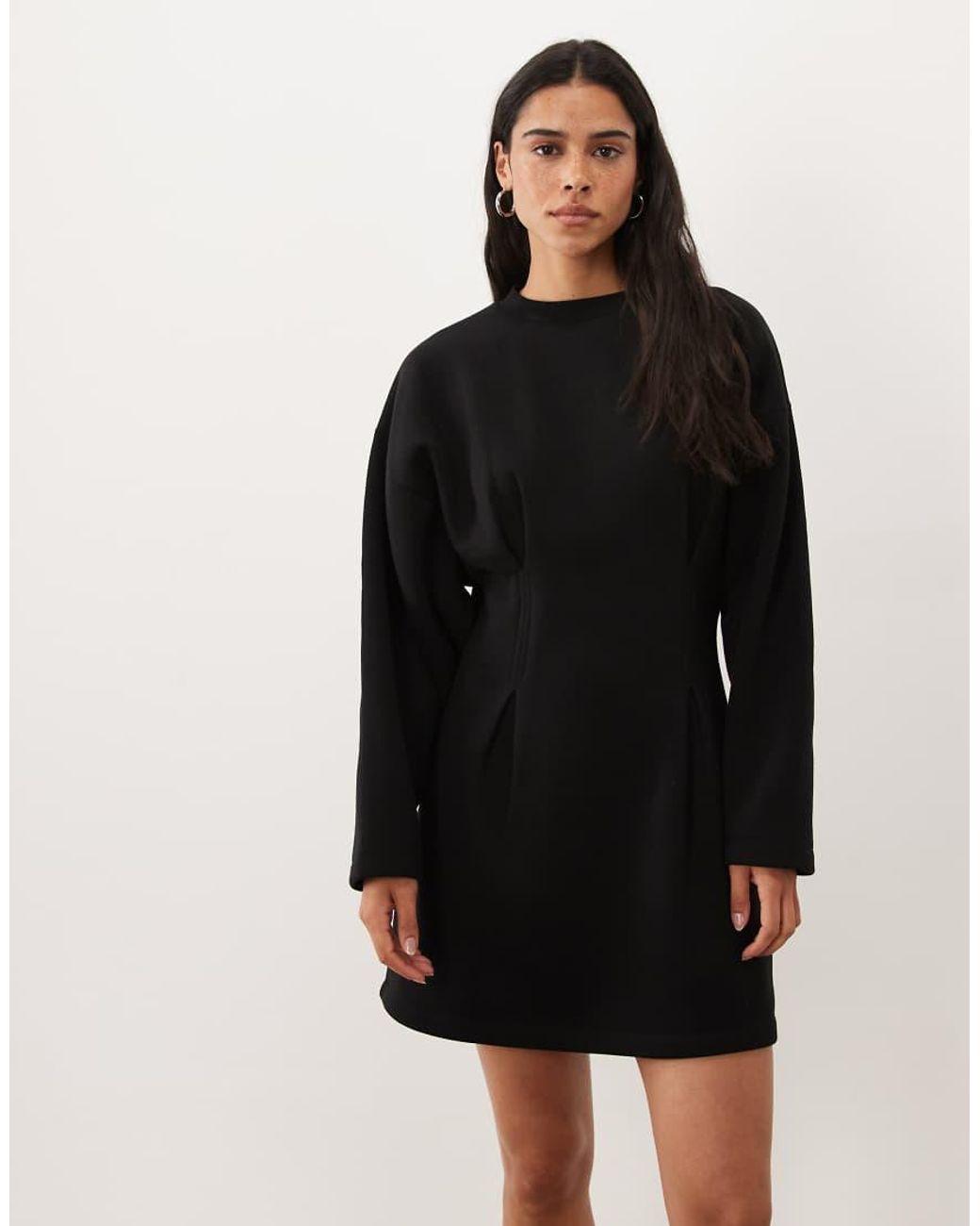 ASOS Red Long Sleeve Cinched Waist Mini Dress