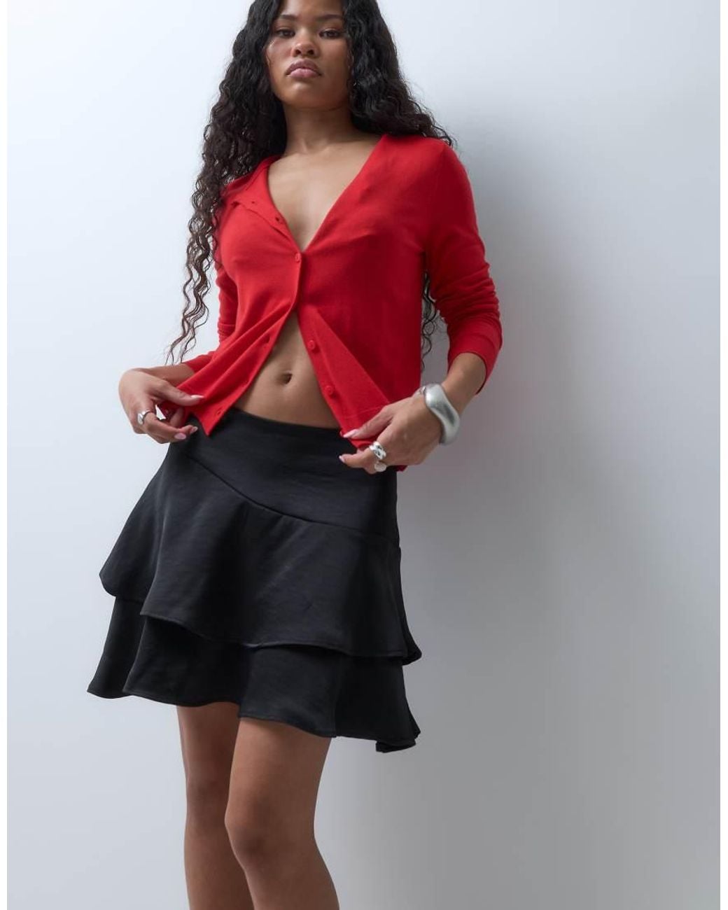Vero Moda Tiered Waist Detail Mini Skirt