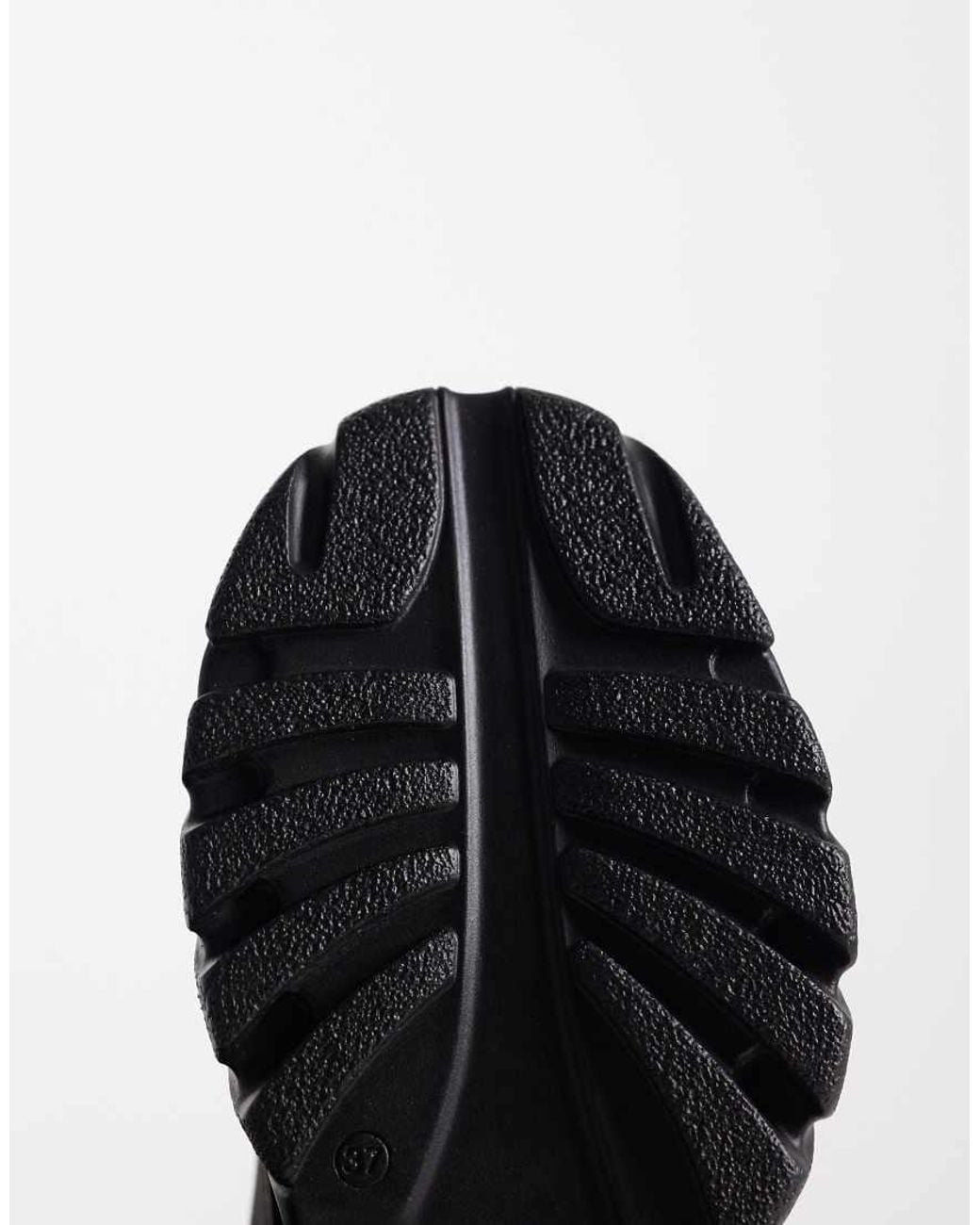 Buffalo Black Classic Leather Platflorm Trainers
