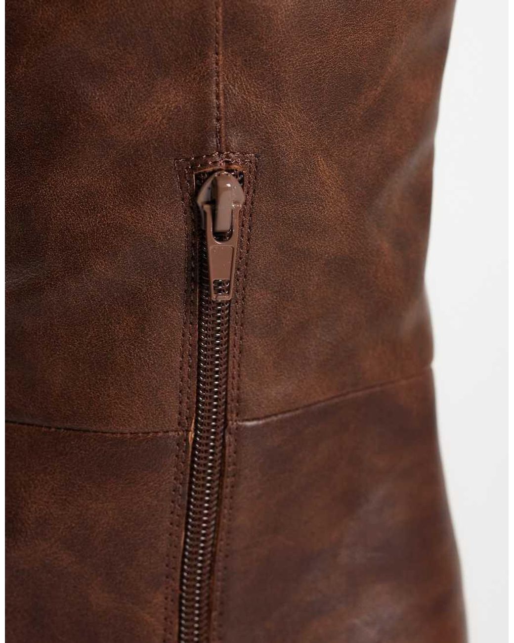 ASOS Brown Kennedy Stiletto Over The Knee Boots