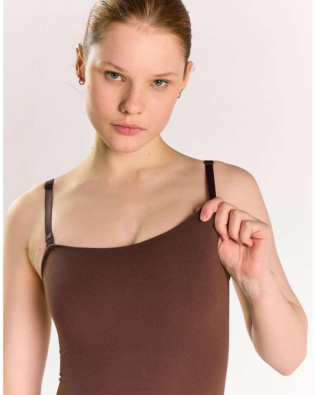 agon® Brown Square Neck Bodysuit