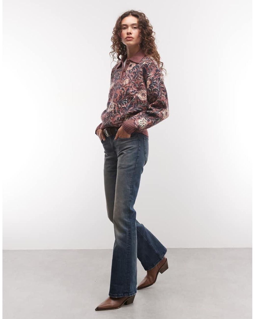 Wrangler Red Ranch Floral Polo Jumper