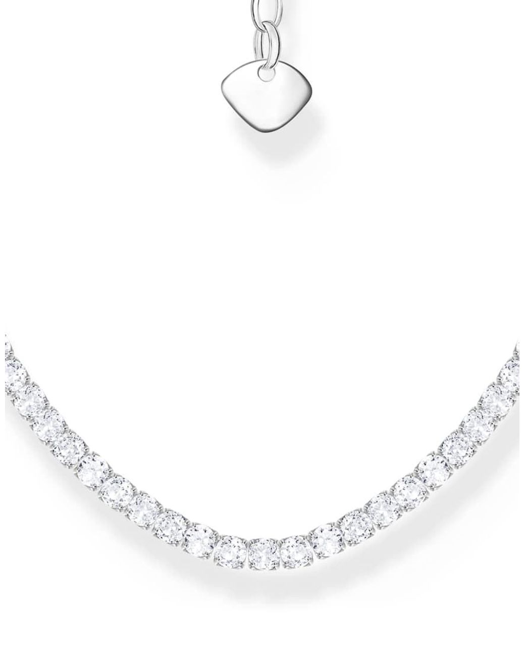 Thomas Sabo White Slim Chain Necklace With Stones