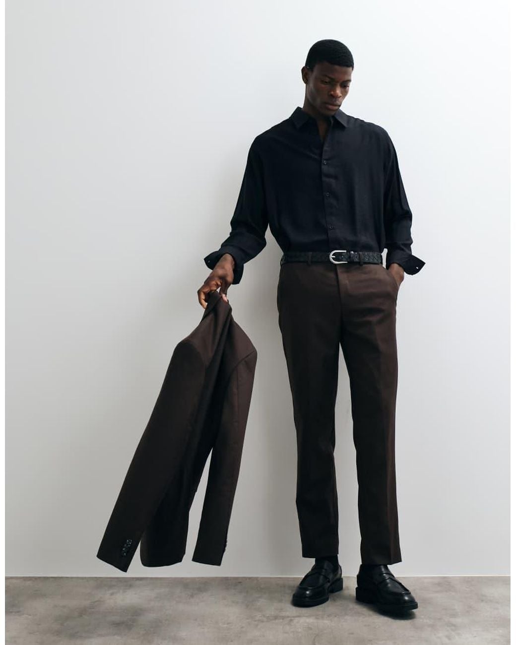 ASOS Black Relaxed Flowing Shirt for men