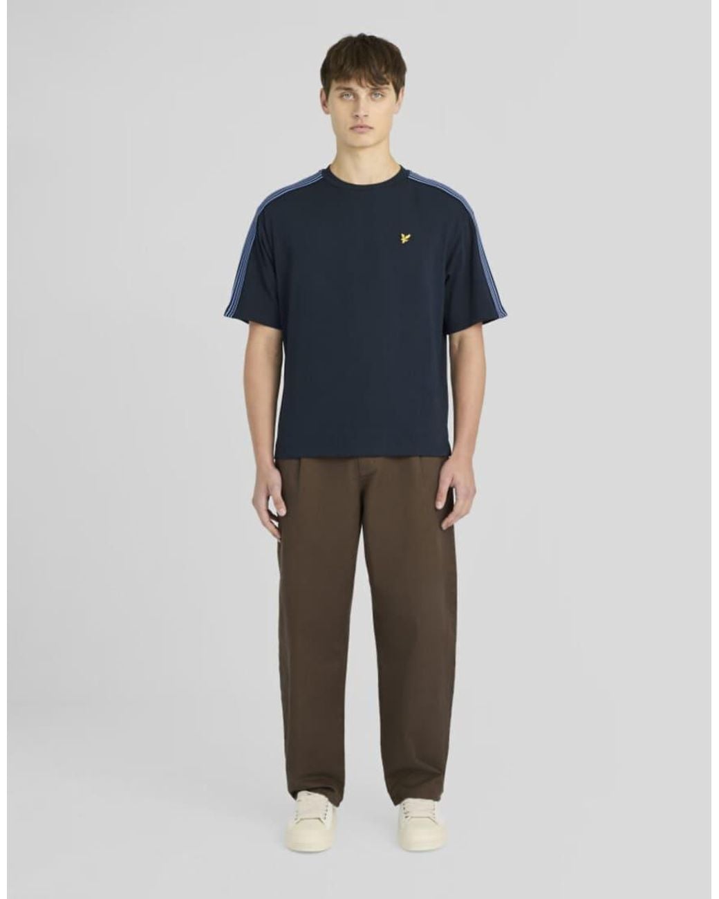 Lyle & Scott Blue Ls T-Shirt Stripe Taped T-Shirt for men