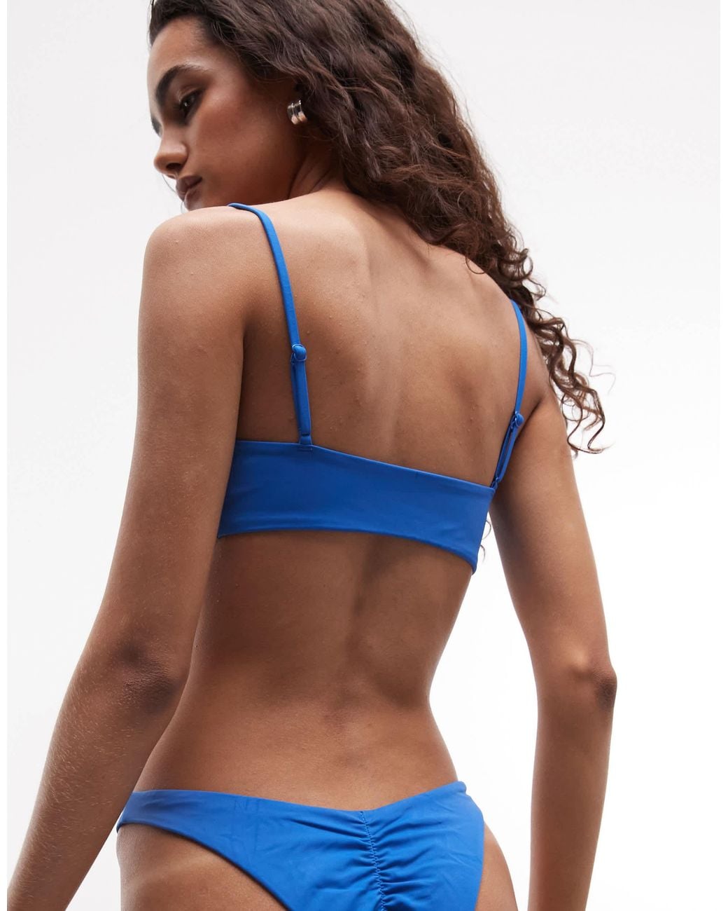 Weekday Blue Square Neck Bikini Top