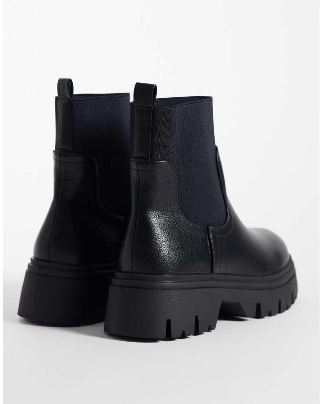SEQWL Black Twirl Chunky Chelsea Boots