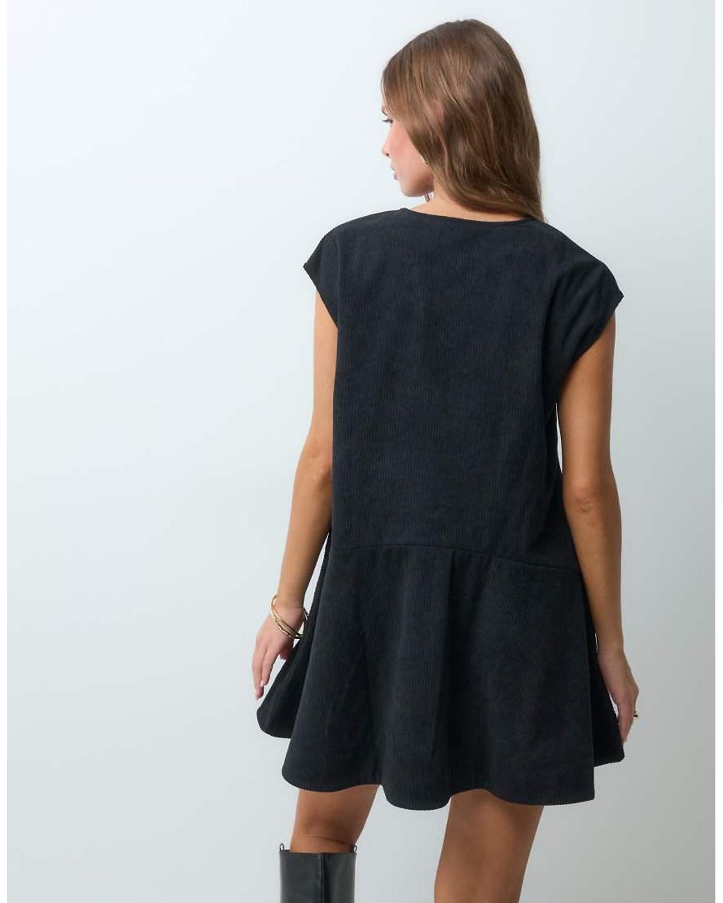 ASOS Red Relaxed V Neck Mini Dress With Dropped Waist