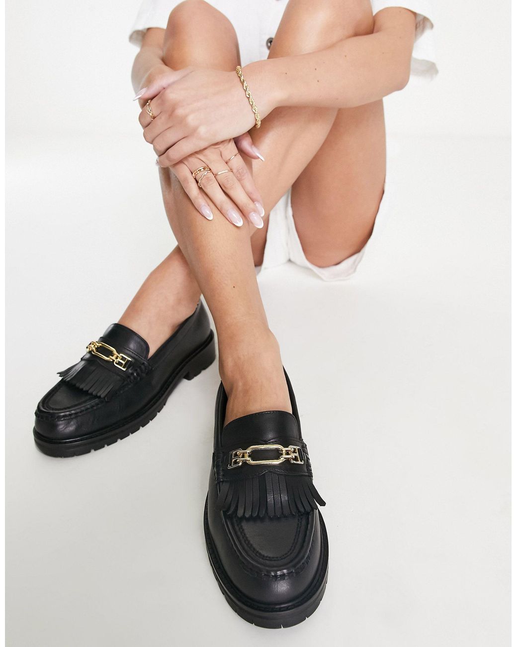 Schuh Wide Fit Lana Leather Tassel 