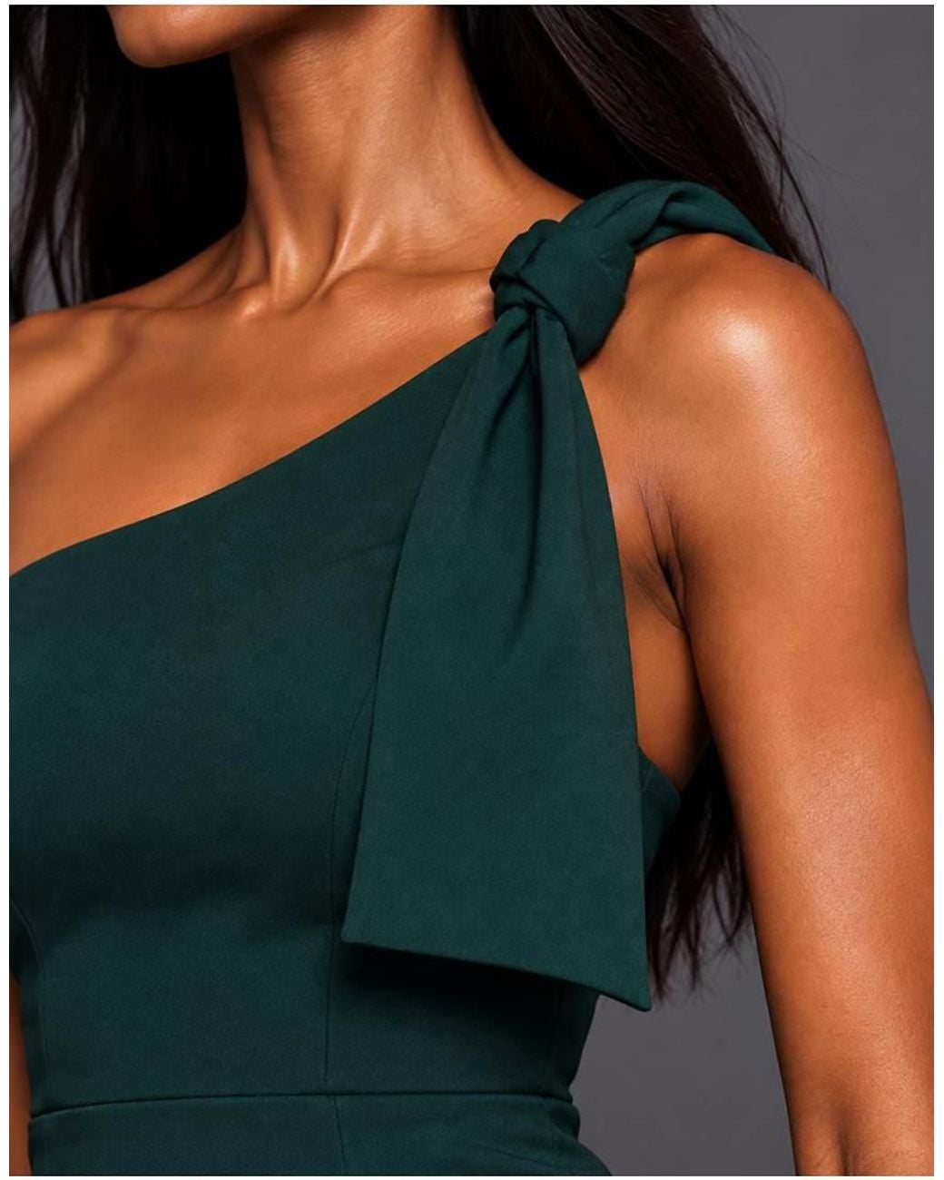 Vesper Blue One Shoulder Knot Detail Maxi Dress