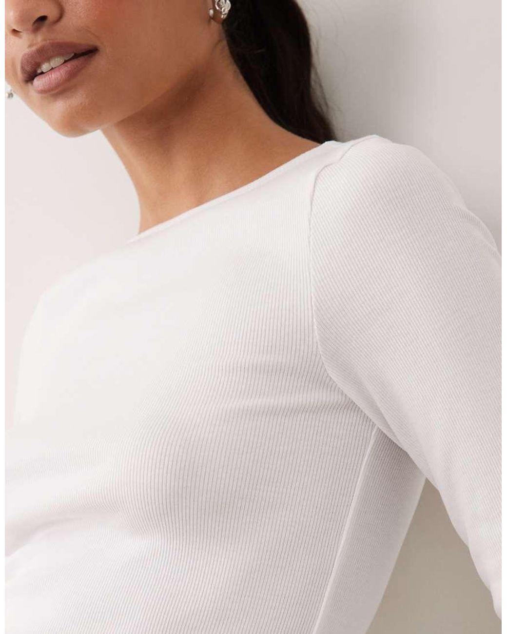 New Look White Lettuce Edge Long Sleeve Top
